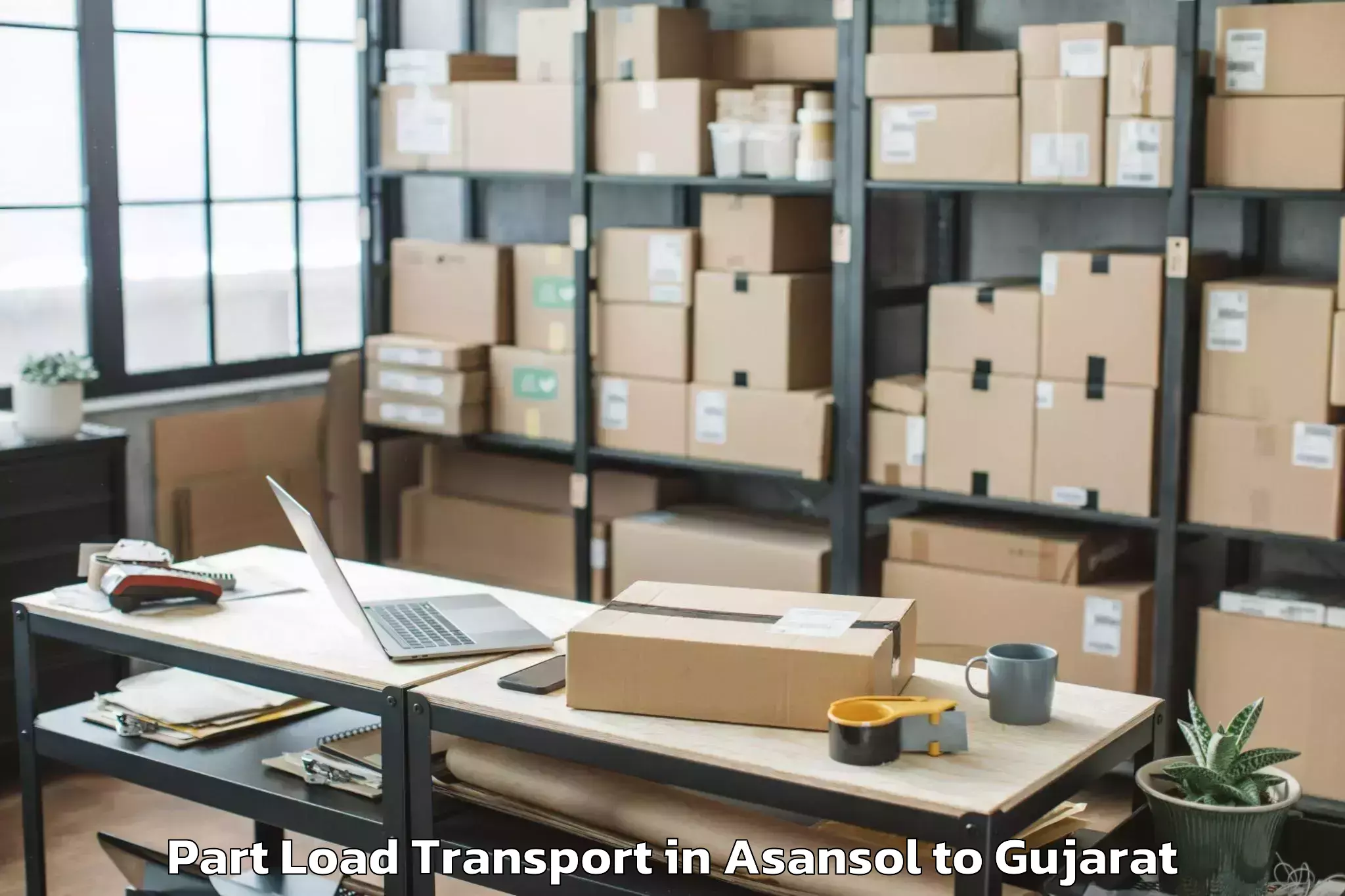 Professional Asansol to Modasa Part Load Transport